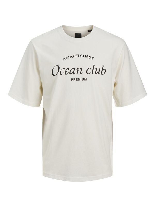 JACK & JONES JACK & JONES Тениска 'Ocean Club'  кремаво / черно