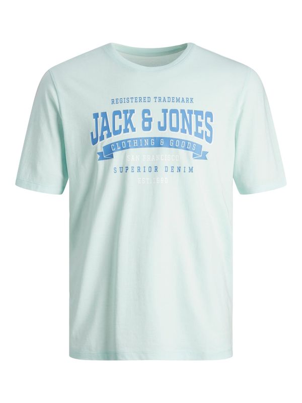 JACK & JONES JACK & JONES Тениска  синьо / пастелно синьо / бяло