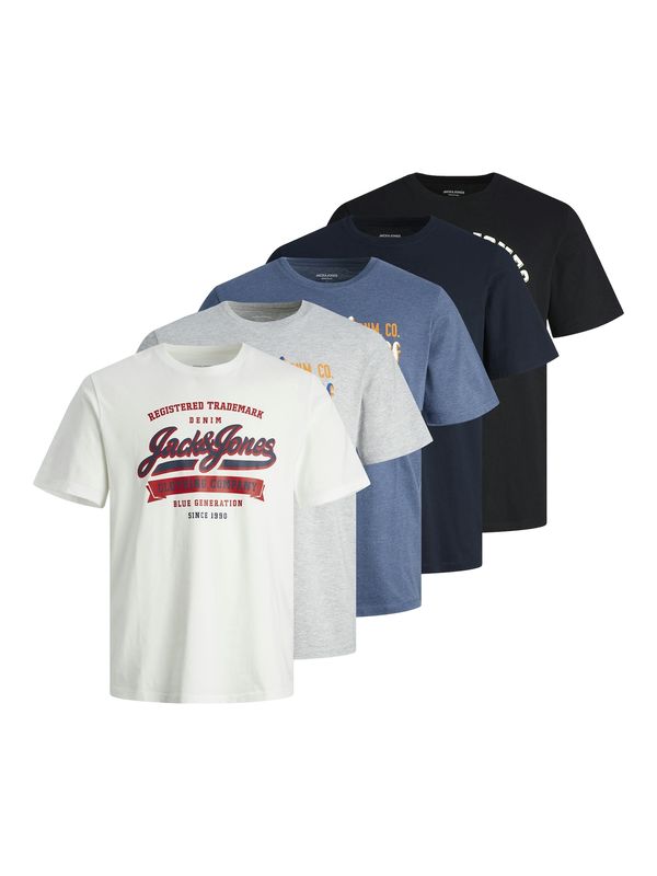 JACK & JONES JACK & JONES Тениска  сиво / червено / черно / бяло