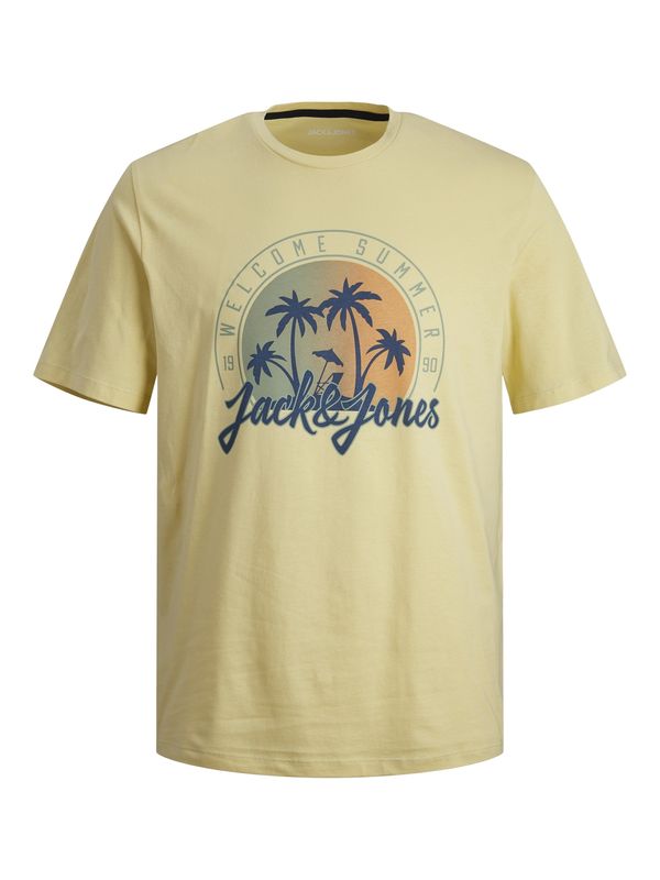 JACK & JONES JACK & JONES Тениска 'SUMMER VIBE'  синьо / светложълто / оранжево