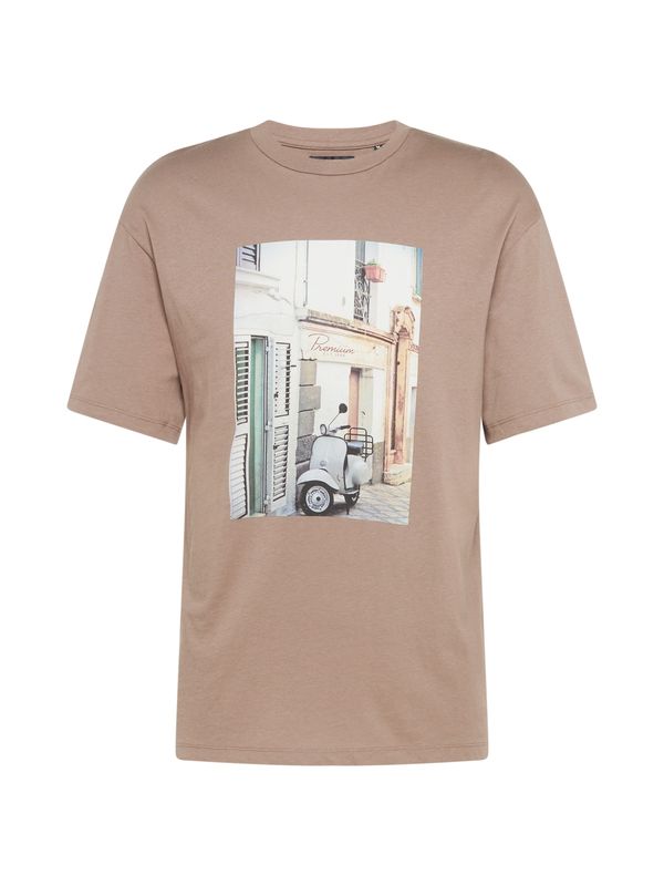 JACK & JONES JACK & JONES Тениска 'TOBI'  мока / пастелно зелено / черно / мръсно бяло