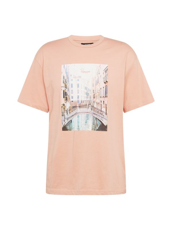 JACK & JONES JACK & JONES Тениска 'TOBI'  тъмнобежово / аквамарин / каки / бяло