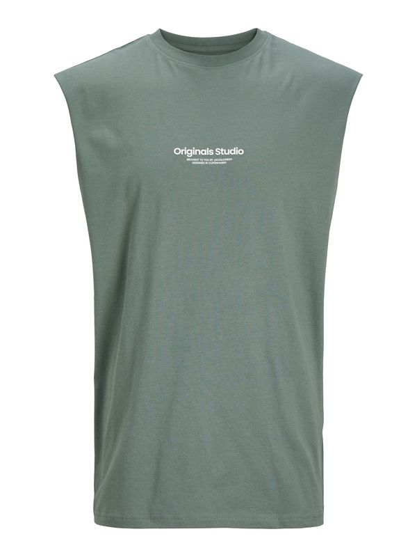 JACK & JONES JACK & JONES Тениска 'Vesterbro'  тъмнозелено / бяло