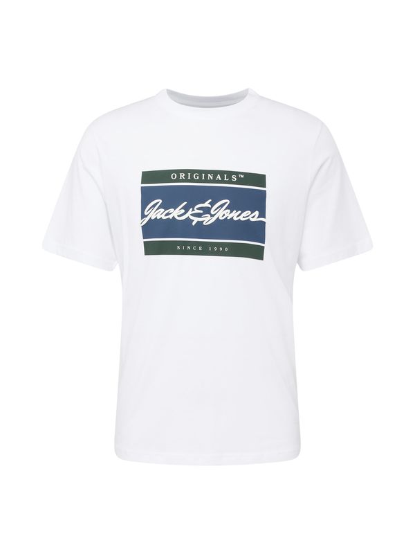 JACK & JONES JACK & JONES Тениска 'WAYNE'  нейви синьо / зелено / бяло