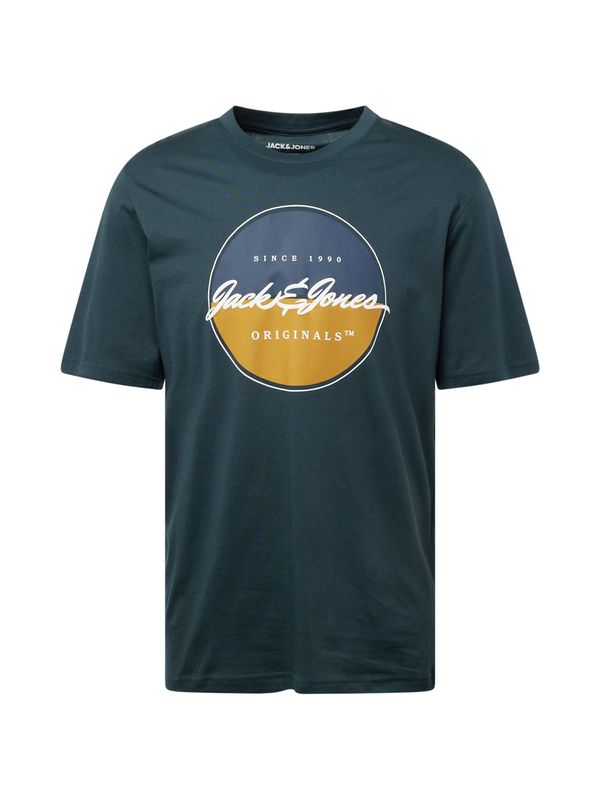 JACK & JONES JACK & JONES Тениска 'WAYNE'  нейви синьо / златистожълто / тъмнозелено / бяло