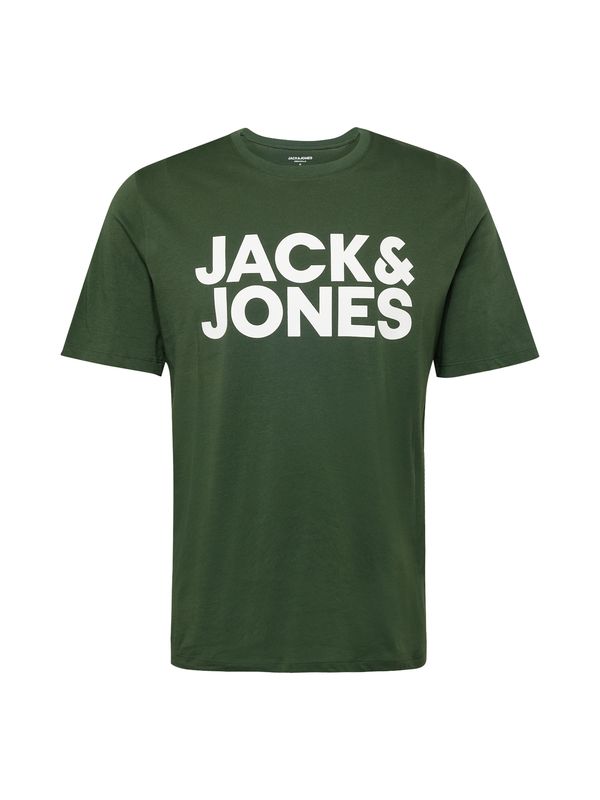 JACK & JONES JACK & JONES Тениска  зелено / бяло