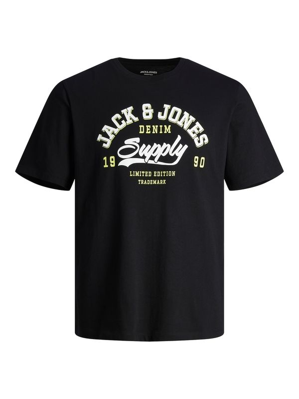 JACK & JONES JACK & JONES Тениска  жълто / черно / бяло