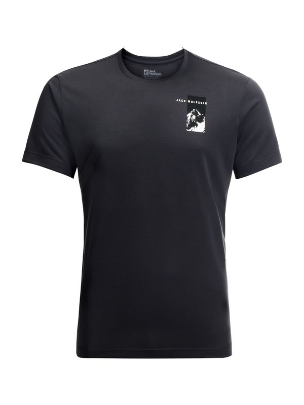JACK WOLFSKIN JACK WOLFSKIN Функционална тениска 'VONNAN'  черно / мръсно бяло