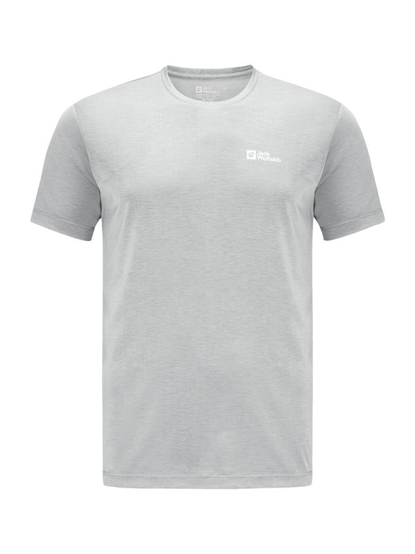 JACK WOLFSKIN JACK WOLFSKIN Функционална тениска 'VONNAN'  сиво / мръсно бяло