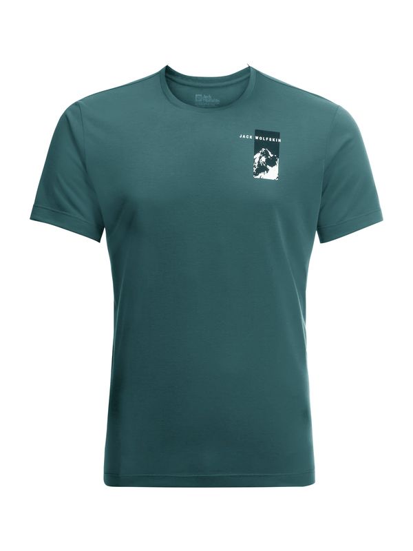 JACK WOLFSKIN JACK WOLFSKIN Функционална тениска 'Vonnan'  смарагдово зелено / бяло