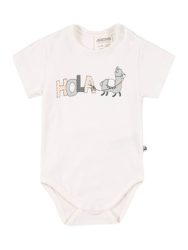 JACKY JACKY Бебешки гащеризони/боди 'Lama'  сиво / тъмносиво / оранжево / мръсно бяло