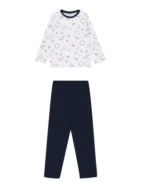 JACKY JACKY Комплект пижама  нейви синьо / черно / бяло