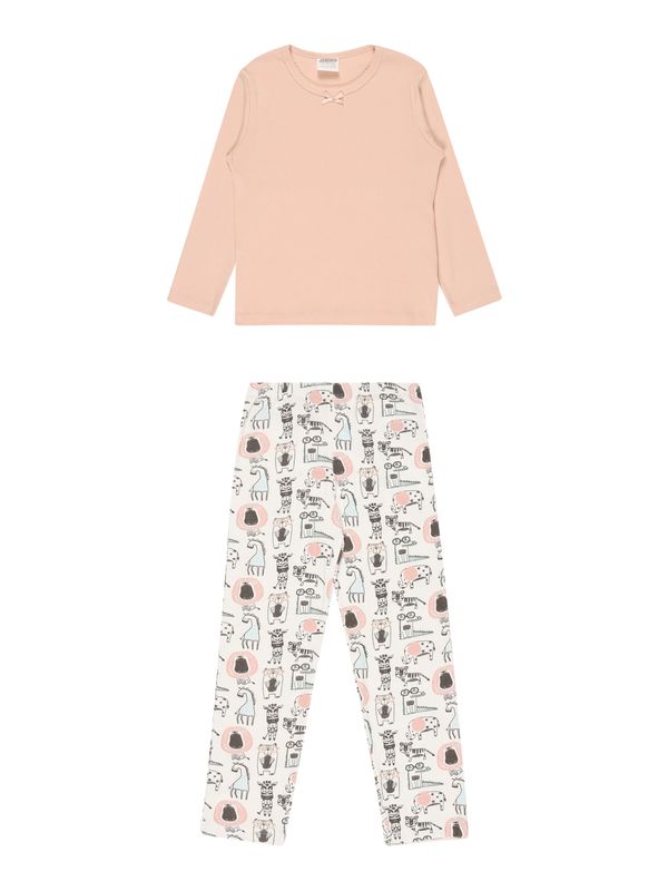 JACKY JACKY Комплект пижама  праскова / черно / бяло