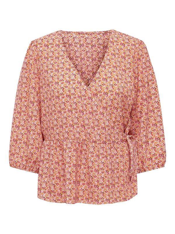 JDY JDY Блуза 'Birna'  тръстиково зелено / оранжево / тъмночервено