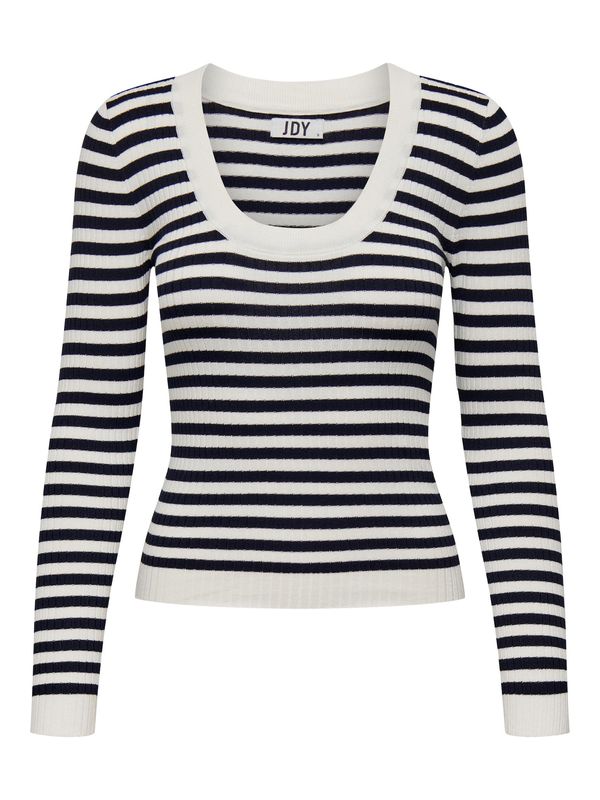 JDY JDY Пуловер 'PLUM'  черно / бяло