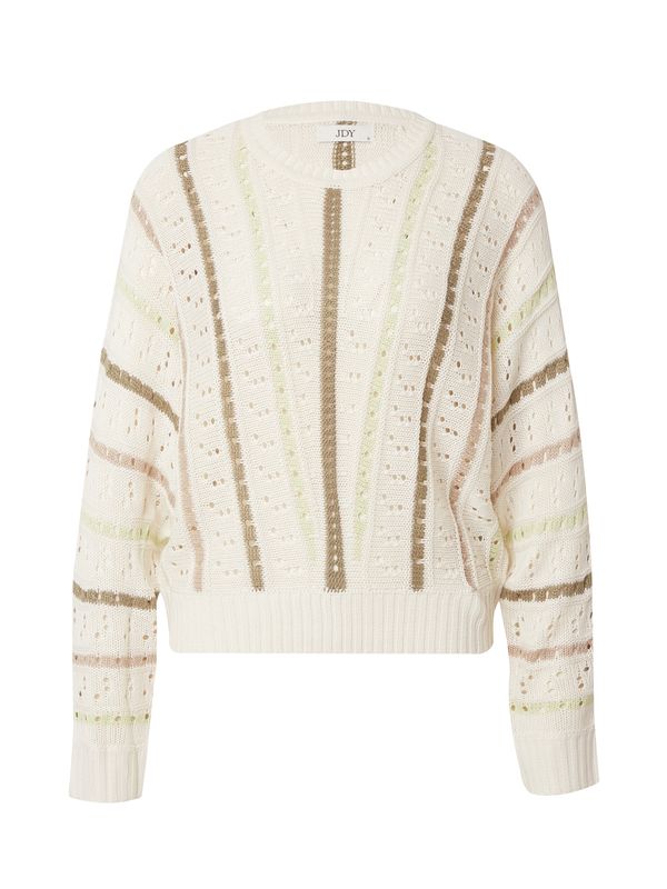 JDY JDY Пуловер 'SUN ADA'  кремаво / кафяво / мента / бледорозово