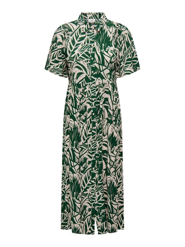 JDY JDY Рокля тип риза 'NILE LIFE'  бежово / зелено