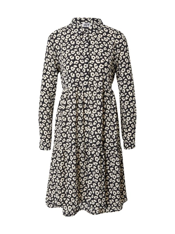 JDY JDY Рокля тип риза 'Piper'  кремаво / черно