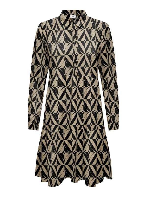 JDY JDY Рокля тип риза 'PIPER'  тъмнобежово / черно