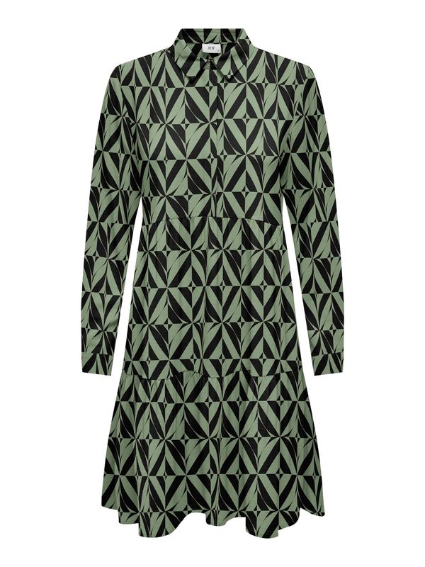 JDY JDY Рокля тип риза 'Piper'  зелено / черно