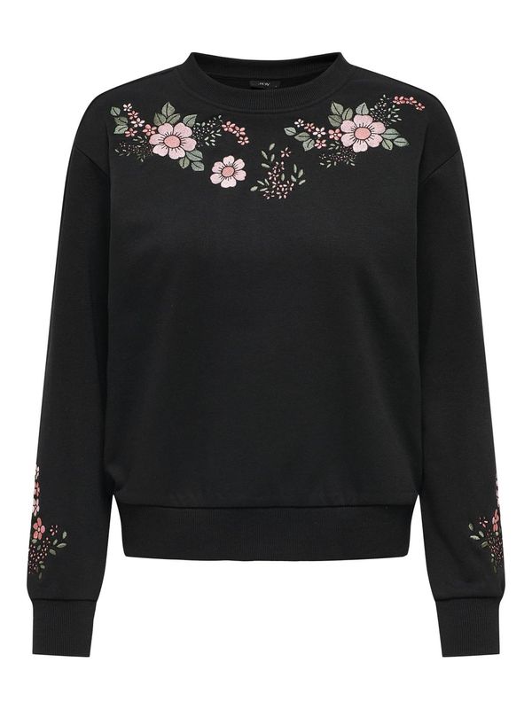 JDY JDY Суичър 'Paris'  зелено / светлозелено / бледорозово / черно