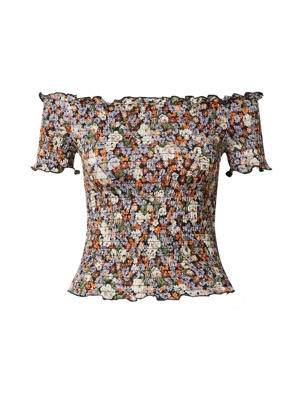 JDY JDY Тениска 'Boa Ann'  зелено / оранжево / черно / бяло