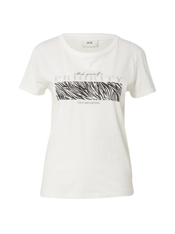 JDY JDY Тениска 'MICHIGAN'  черно / сребърно / естествено бяло