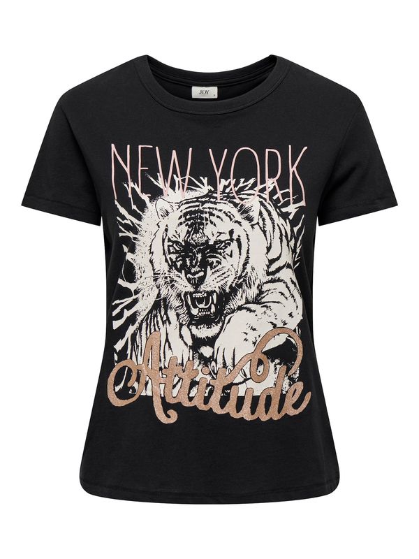 JDY JDY Тениска 'MICHIGAN'  светлокафяво / бледорозово / черно / бяло