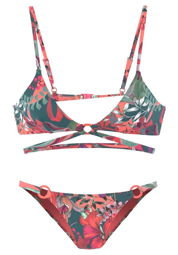 JETTE JETTE Бански тип бикини  елхово зелено / червено / гренадин