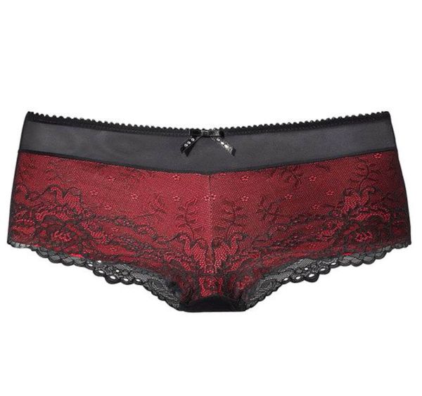 JETTE JETTE Дамски бикини  тъмночервено / черно