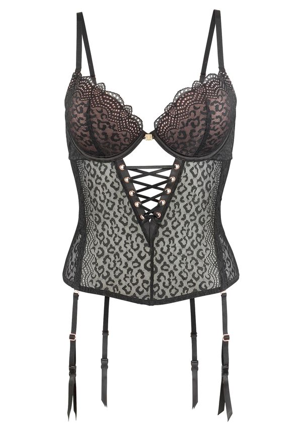 JETTE JETTE Корсаж  кафяво / сиво / елхово зелено / черно