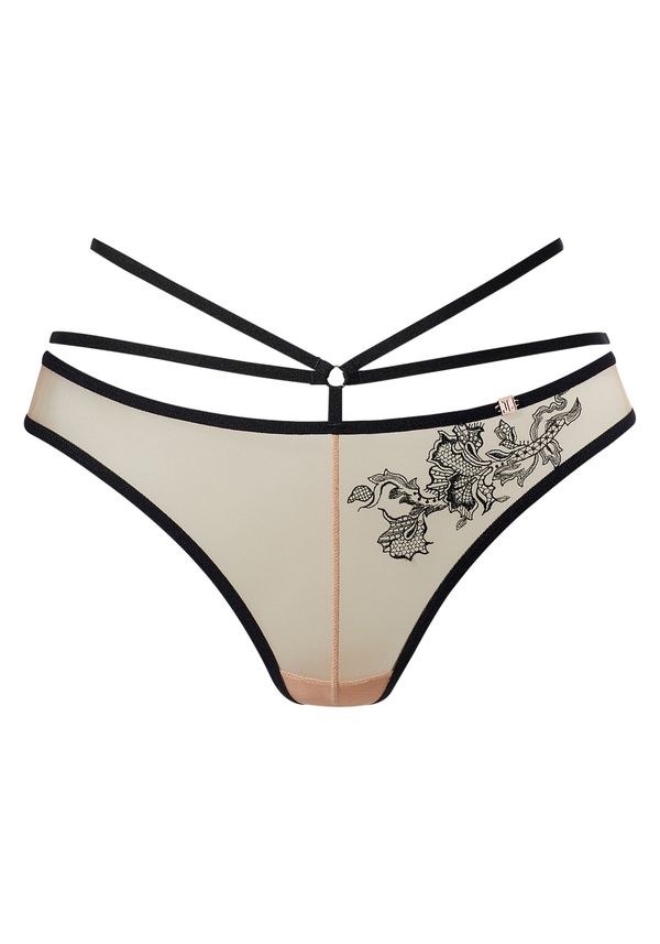 JETTE JETTE Стринг  светлокафяво / черно