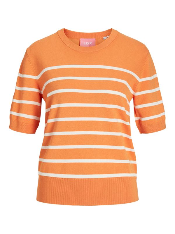 JJXX JJXX Пуловер 'LAYLA'  оранжево / бял памук