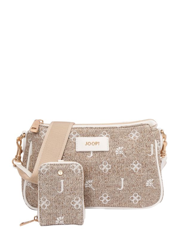 JOOP! JOOP! Чанта с презрамки 'Jasmina'  цвят "пясък" / бяло / бял памук