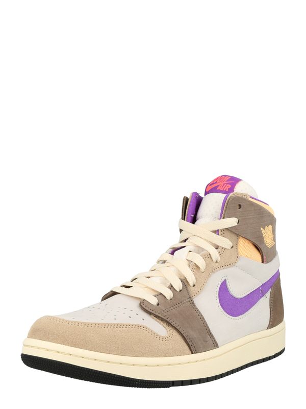 Jordan Jordan Високи маратонки 'AIR JORDAN 1 ZM AIR CMFT 2'  мока / светлокафяво / светлосиво / неоноволилаво