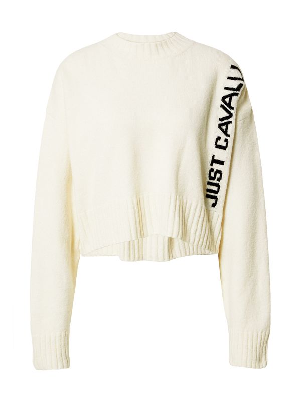 Just Cavalli Just Cavalli Пуловер  черно / мръсно бяло