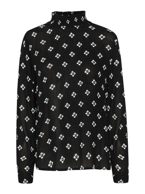 Kaffe Kaffe Блуза 'Amber'  нефритено зелено / черно / бяло