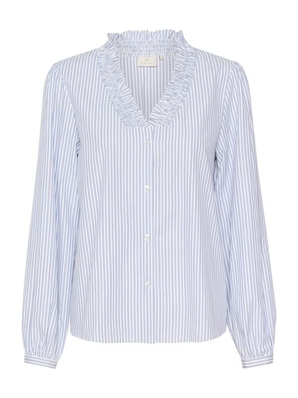 Kaffe Kaffe Блуза 'Maibritt'  светлосиньо / бяло