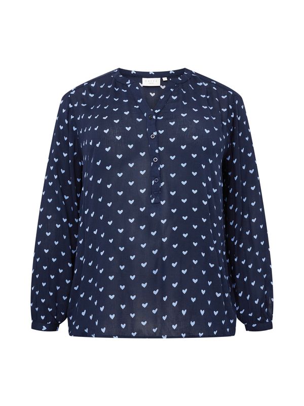 KAFFE CURVE KAFFE CURVE Блуза 'Bett'  светлосиньо / тъмносиньо