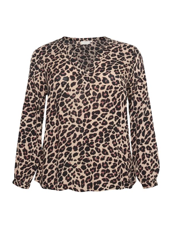 KAFFE CURVE KAFFE CURVE Блуза 'Mirta'  светлобежово / брокат / черно