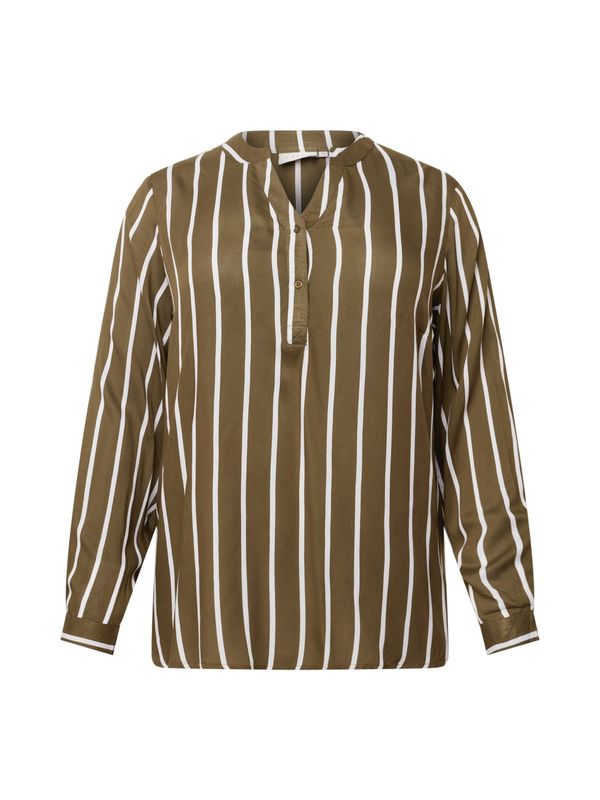 KAFFE CURVE KAFFE CURVE Блуза 'Sida'  каки / бяло