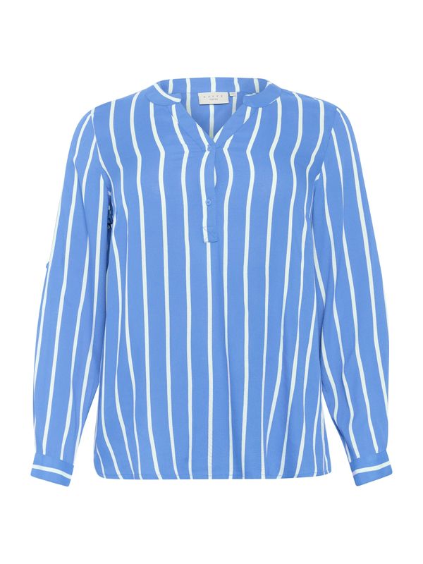 KAFFE CURVE KAFFE CURVE Блуза 'Sida'  небесносиньо / мръсно бяло