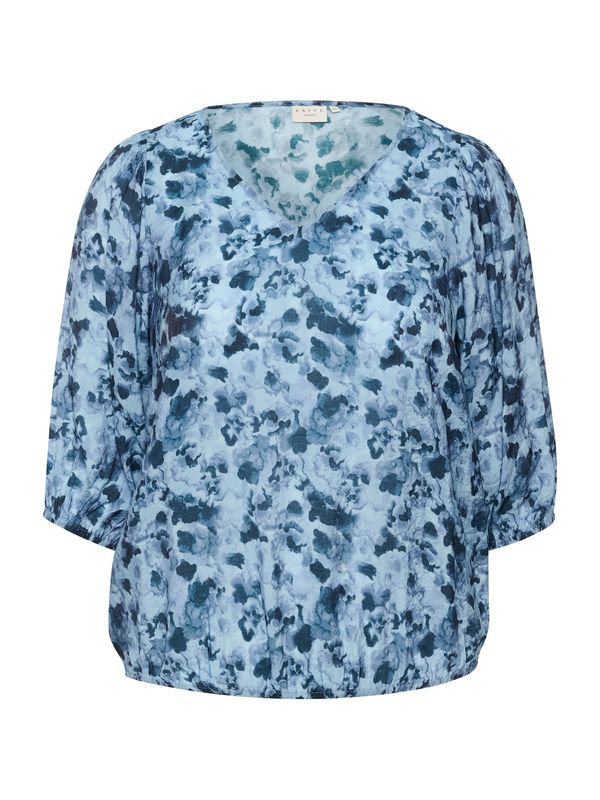 KAFFE CURVE KAFFE CURVE Блуза 'Susan'  опушено синьо / гълъбово синьо