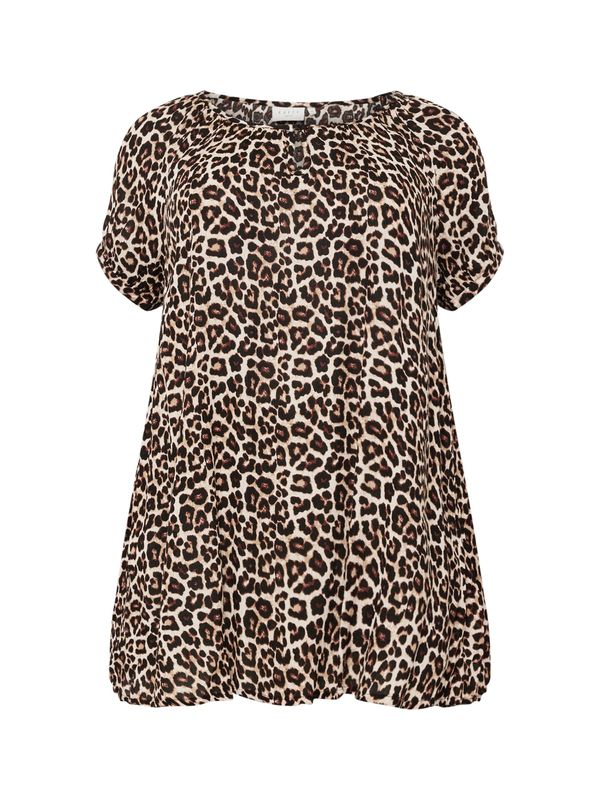 KAFFE CURVE KAFFE CURVE Туника 'Isma Ami'  кестеняво кафяво / светлосиво / черно