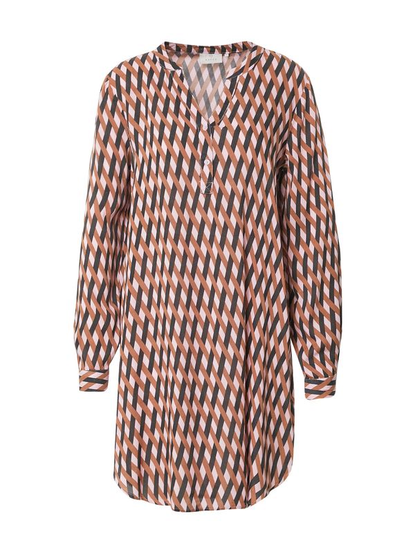 Kaffe Kaffe Рокля 'Amarana'  кафяво / пастелно розово / черно