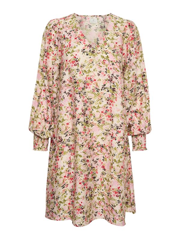 Kaffe Kaffe Рокля 'Johanna'  зелено / тъмно коралово / бледорозово / бяло