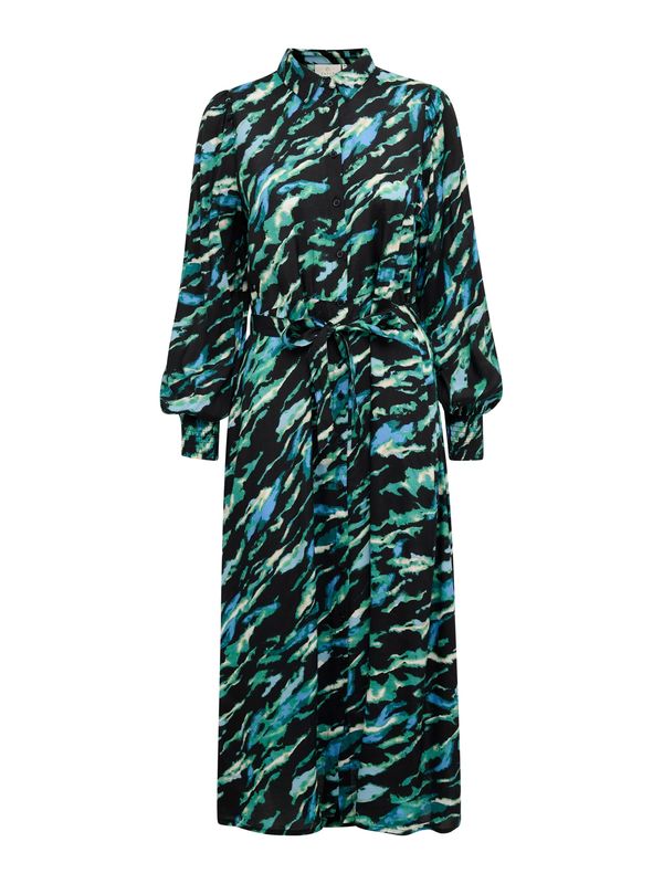 Kaffe Kaffe Рокля тип риза 'Pollie'  екрю / небесносиньо / нефритено зелено / черно