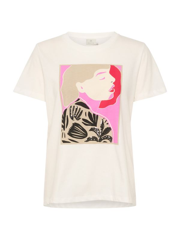 Kaffe Kaffe Тениска 'Cameron'  бежово / кремаво / розово / червено