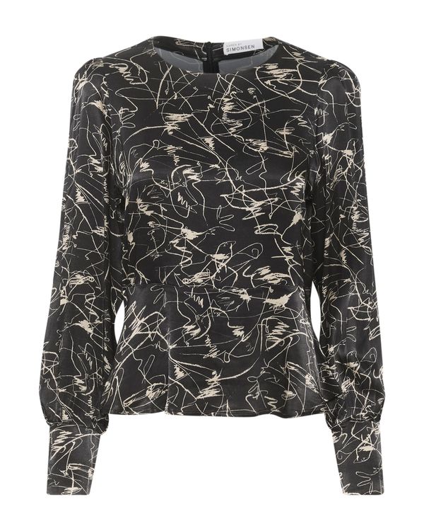 KAREN BY SIMONSEN KAREN BY SIMONSEN Блуза 'Marbella'  кремаво / черно