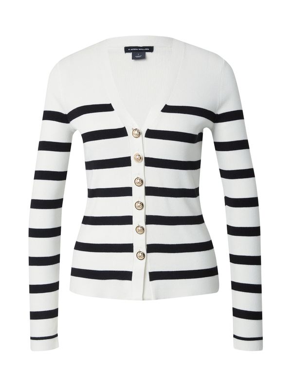 Karen Millen Karen Millen Плетена жилетка  черно / мръсно бяло